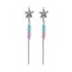 Bliss rhodium-plated starfish with multicolours crystals and chain long earrings image