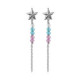 Bliss rhodium-plated starfish with multicolours crystals and chain long earrings
