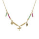 Bliss gold-plated dragonfly with multicolours crystals short necklace