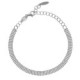 Empire rhodium-plated spheres flat mesh chain anklet image