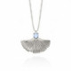 Valentina fan powder blue necklace in silver image