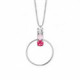 Elise round rose necklace in silver image