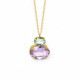 Transparent violet necklace in gold plating image