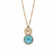 Basic light turquoise necklace in gold plating image