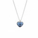 Cuore denim blue necklace in silver image