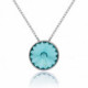 Basic light turquoise necklace in silver image