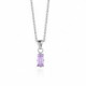 Macedonia rectangle violet necklace in silver image