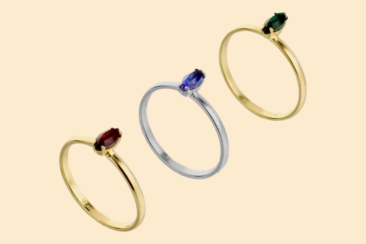 Victoria Cruz Balance gold-plated adjustable ring with purple