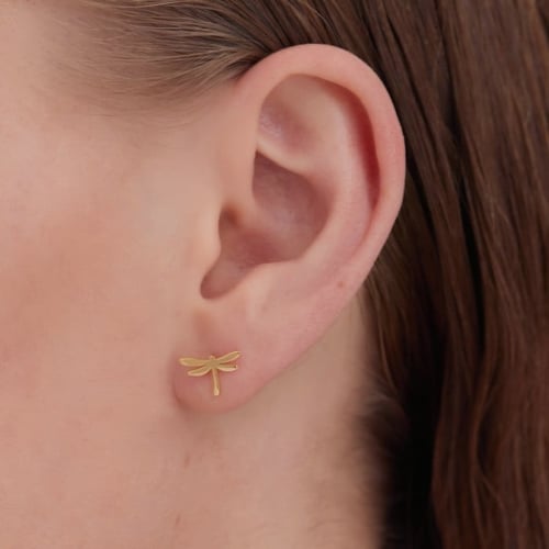 Bliss gold-plated dragonfly stud earrings