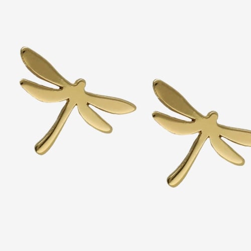 Bliss gold-plated dragonfly stud earrings
