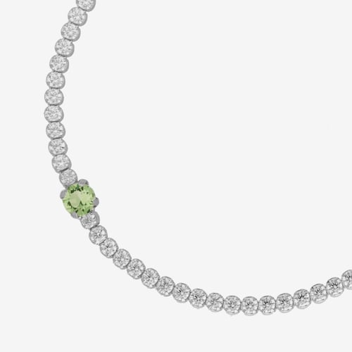 Ryver rhodium-plated row of zircons and Chrysolite crystal bracelet