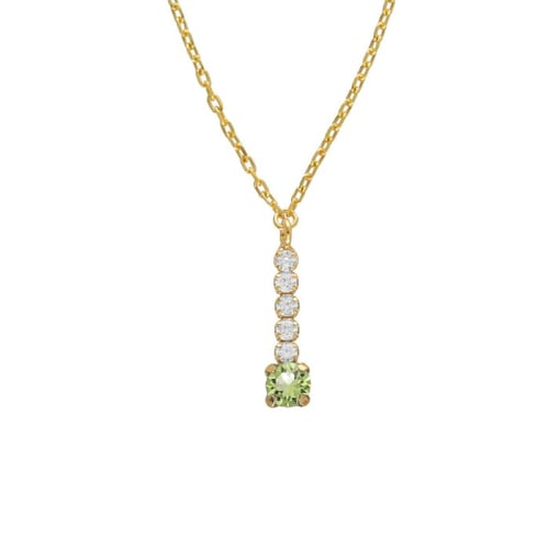 Ryver gold-plated zircons and Chrysolite crystal necklace