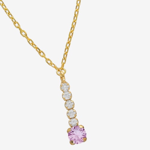 Collar circonitas con crystal Violet bañado en oro de Ryver