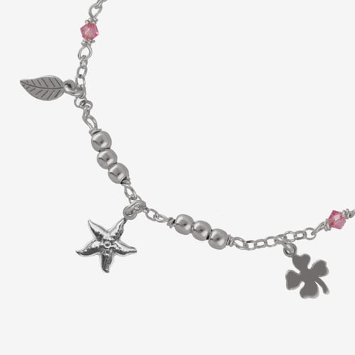Bliss rhodium-plated starfish with multicolours crystals bracelet