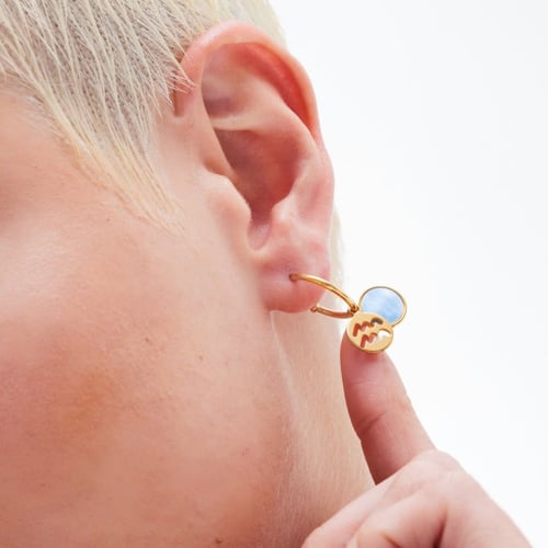 Astra gold-plated Aquarius earrings