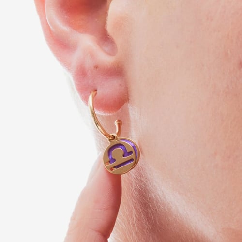 Astra gold-plated Libra earrings
