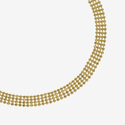 Empire gold-plated spheres flat mesh chain bracelet