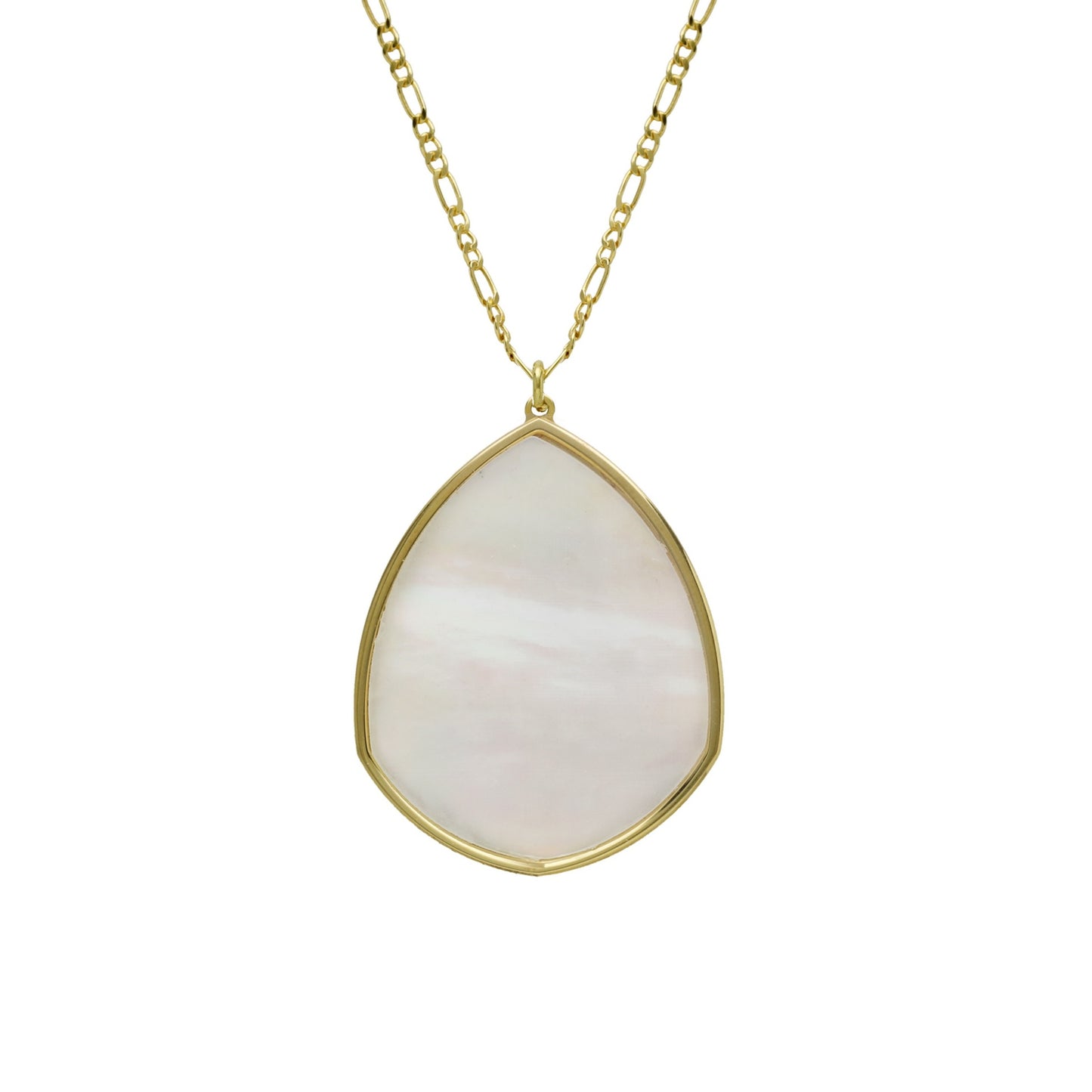 Gold plated Sterling Silver Short necklace drop mother of pearl from Soulquest