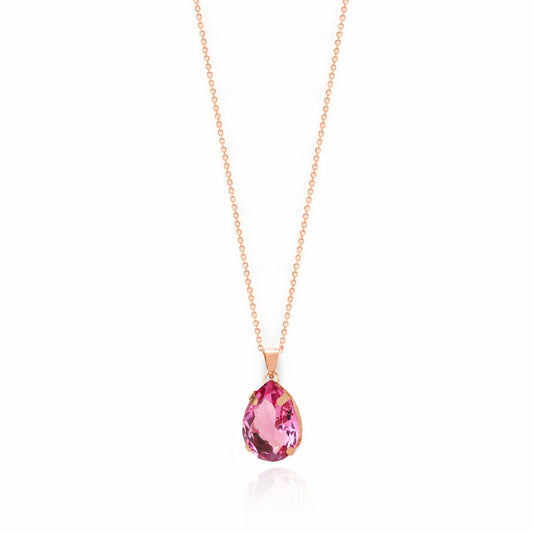 Rose Gold plated Sterling Silver Short necklace drop crystal from Louis