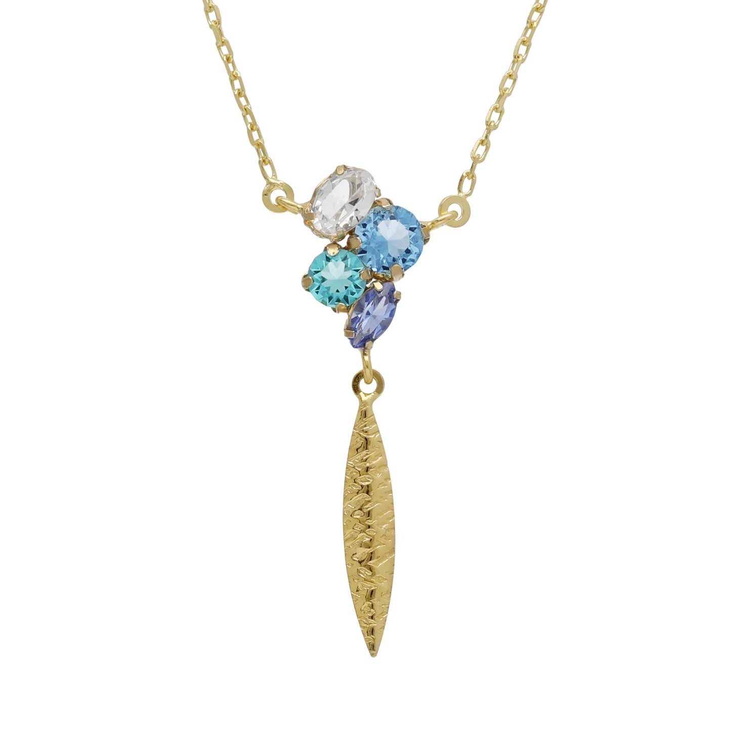 Sterling Silver Short necklace leaf multicolor crystal from Lisbon