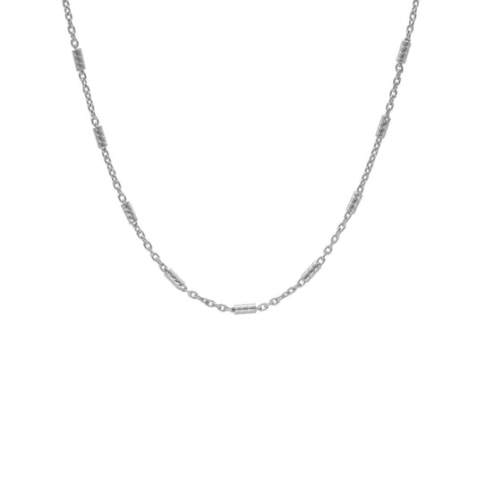 Rhodium Plated Sterling Silver Tube Chain