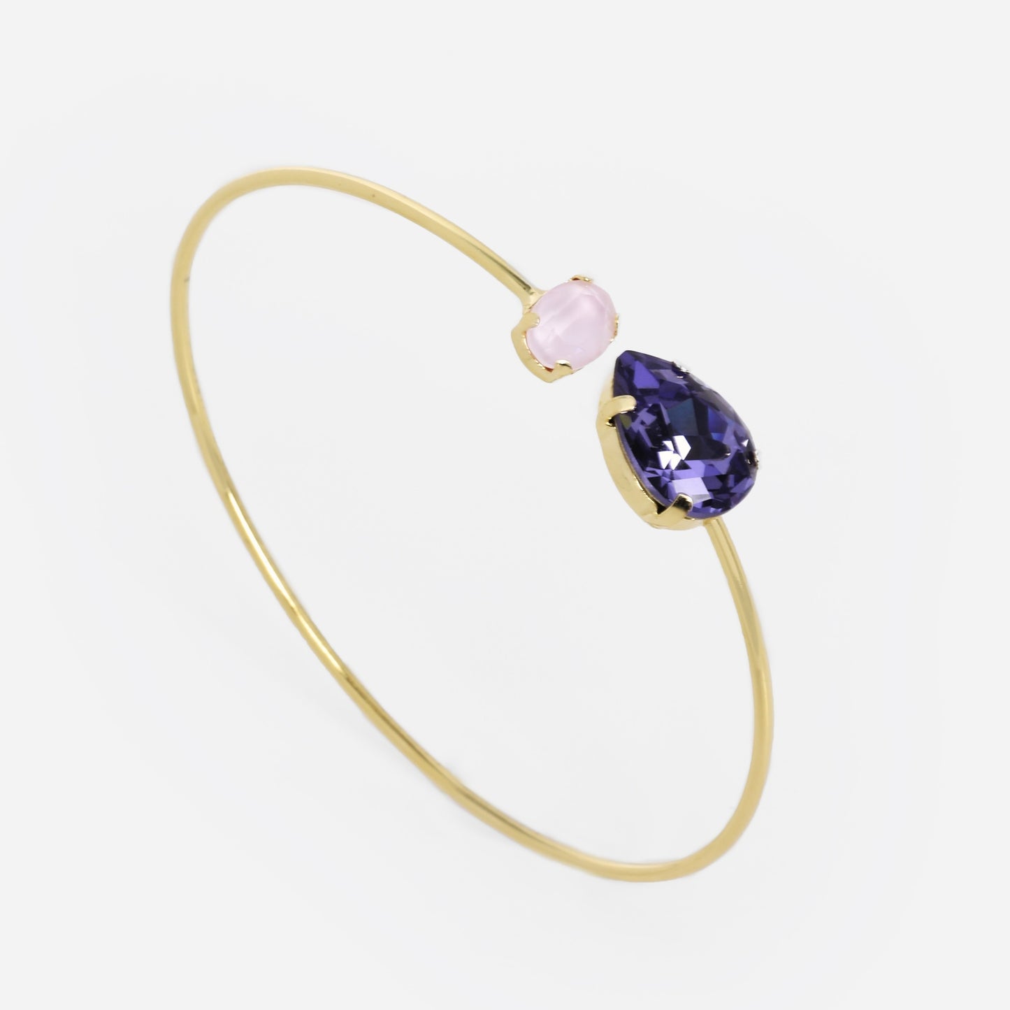 Gold plated Sterling Silver Bracelet drop crystal from Blooming