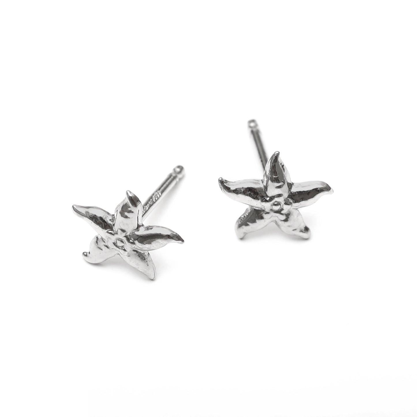 Rhodium Plated Sterling Silver Stud earrings star from Bliss