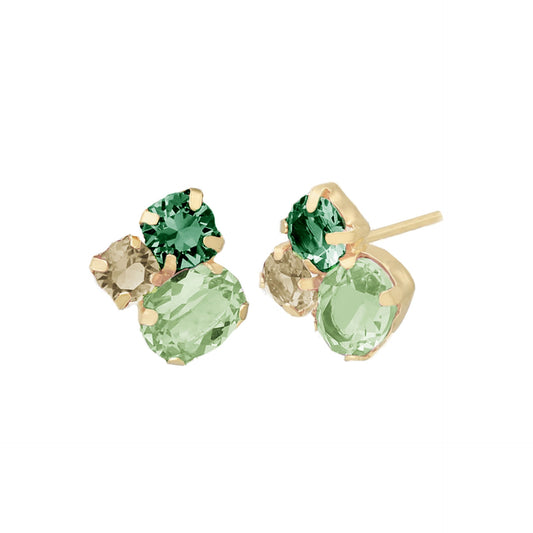 Sterling Silver Short earrings green crystal from Alexandra