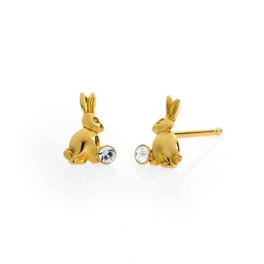 Sterling Silver Stud earrings rabbit white crystal from Kids