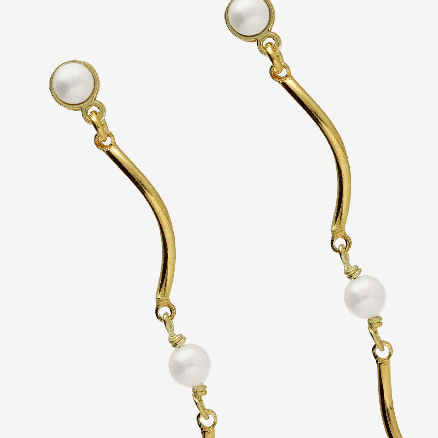 Sterling Silver Long earrings pearl from Milan