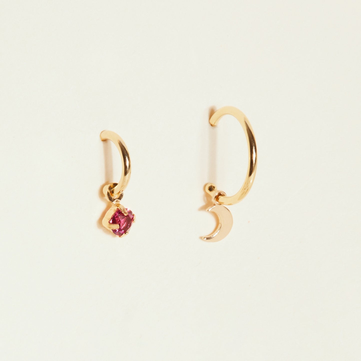 Sterling Silver Hoop earrings moon