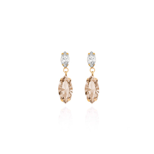 Gold plated Sterling Silver Short earrings crystal from Aqua