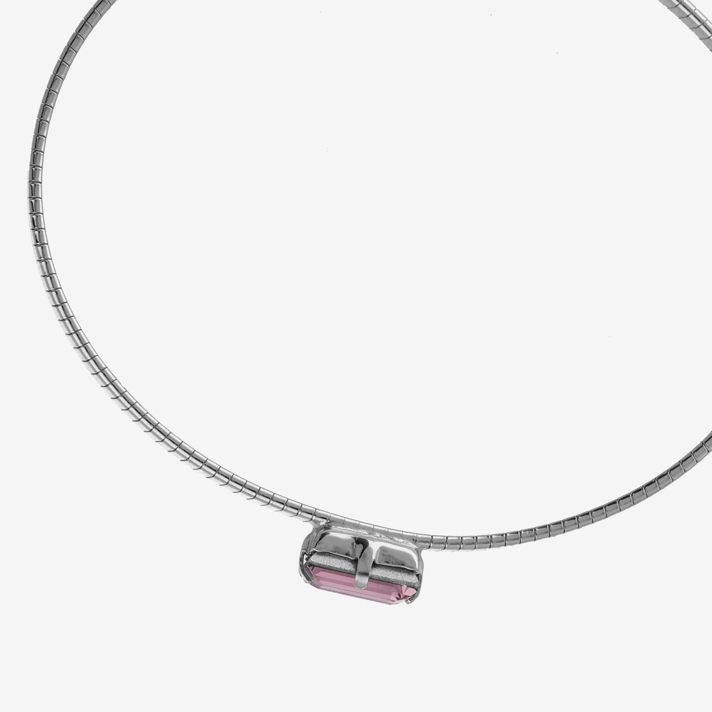 Rhodium Plated Sterling Silver Bracelet rectangle crystal from Serenity