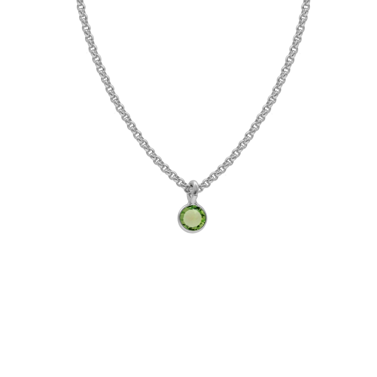 Rhodium Plated Sterling Silver Short necklace circle crystal from Lis