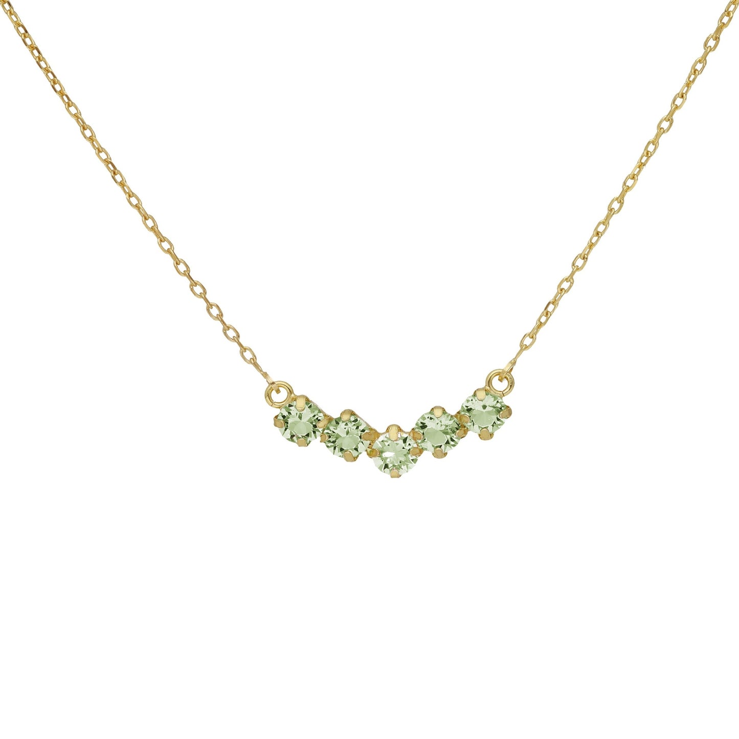 Gold plated Sterling Silver Short necklace crystal from Jade