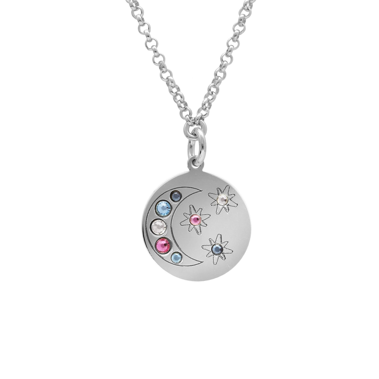 Sterling Silver Short necklace multicolor crystal from Charming