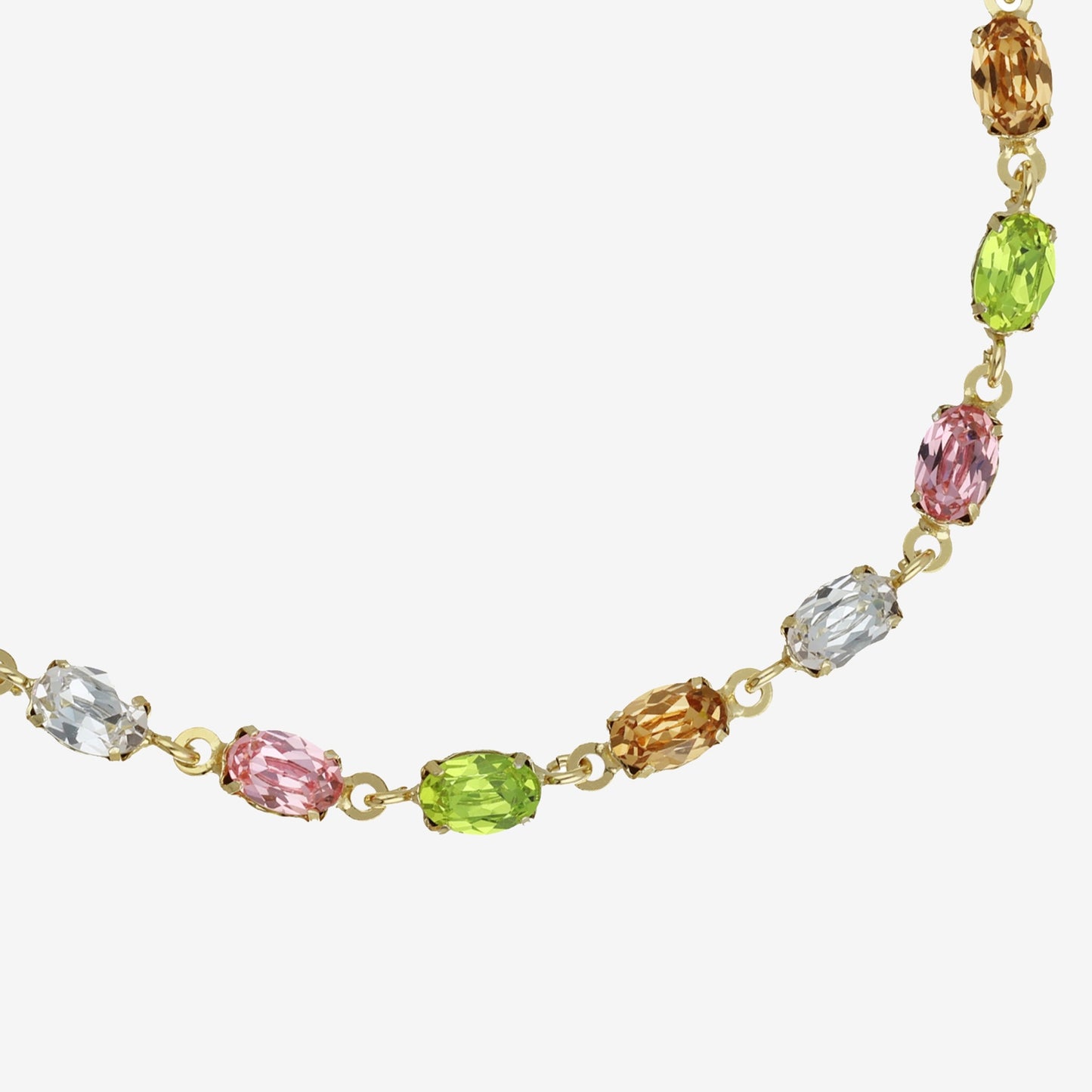 Sterling Silver Bracelet oval multicolor crystal from Alyssa