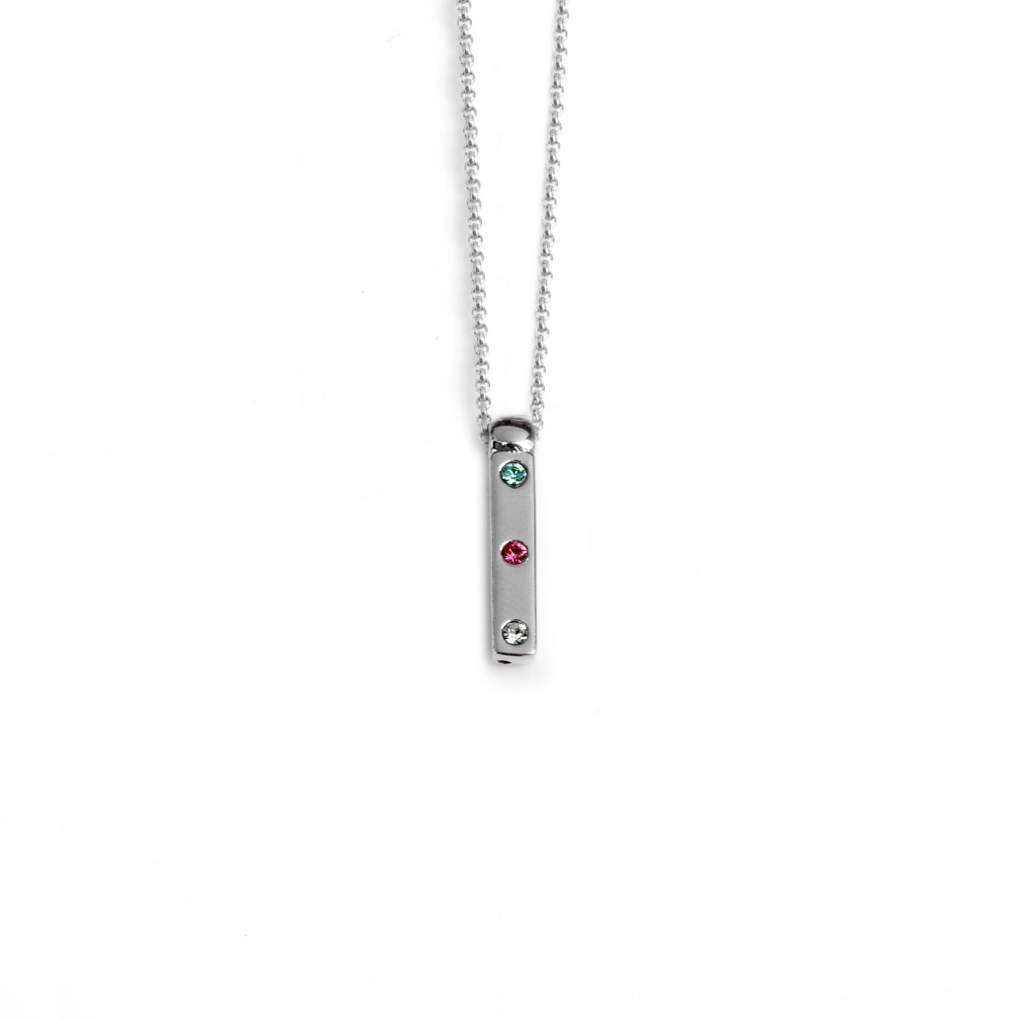 Rhodium Plated Sterling Silver Short necklace letter multicolor crystal from Letter