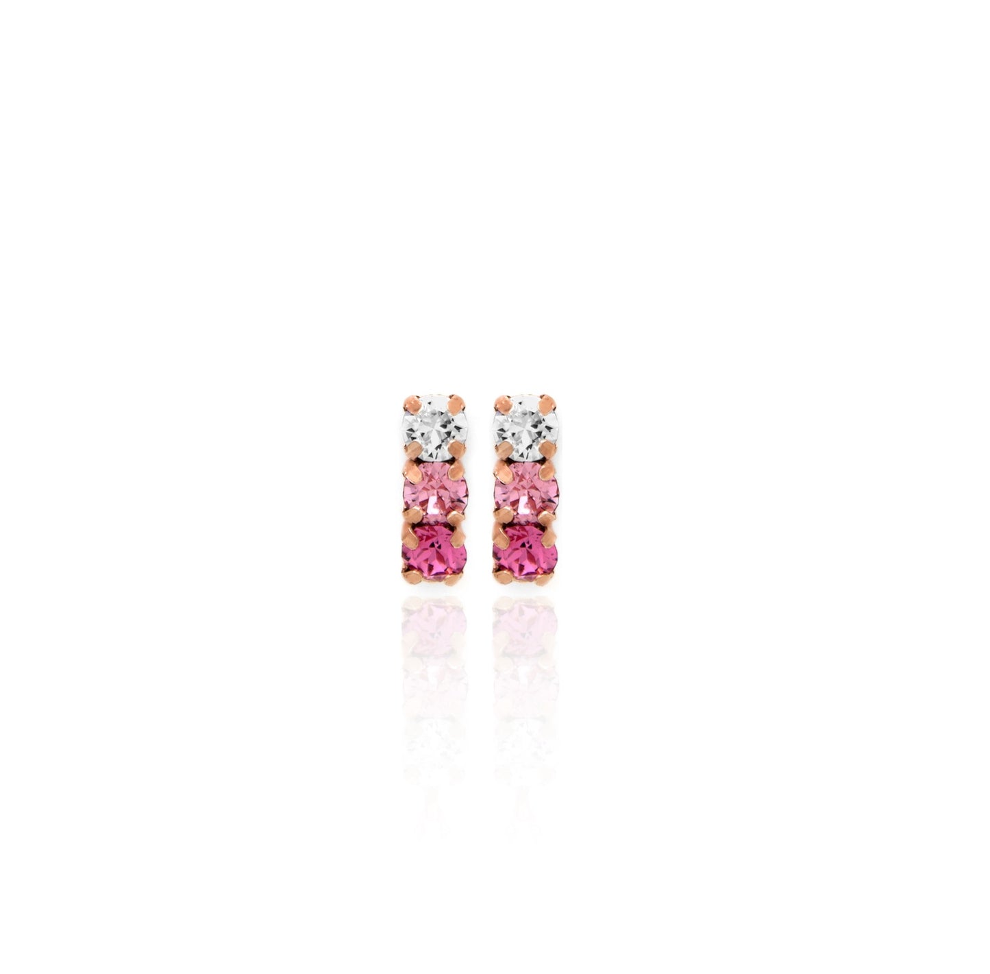 Rose Gold plated Sterling Silver Short earrings crystal from Aura