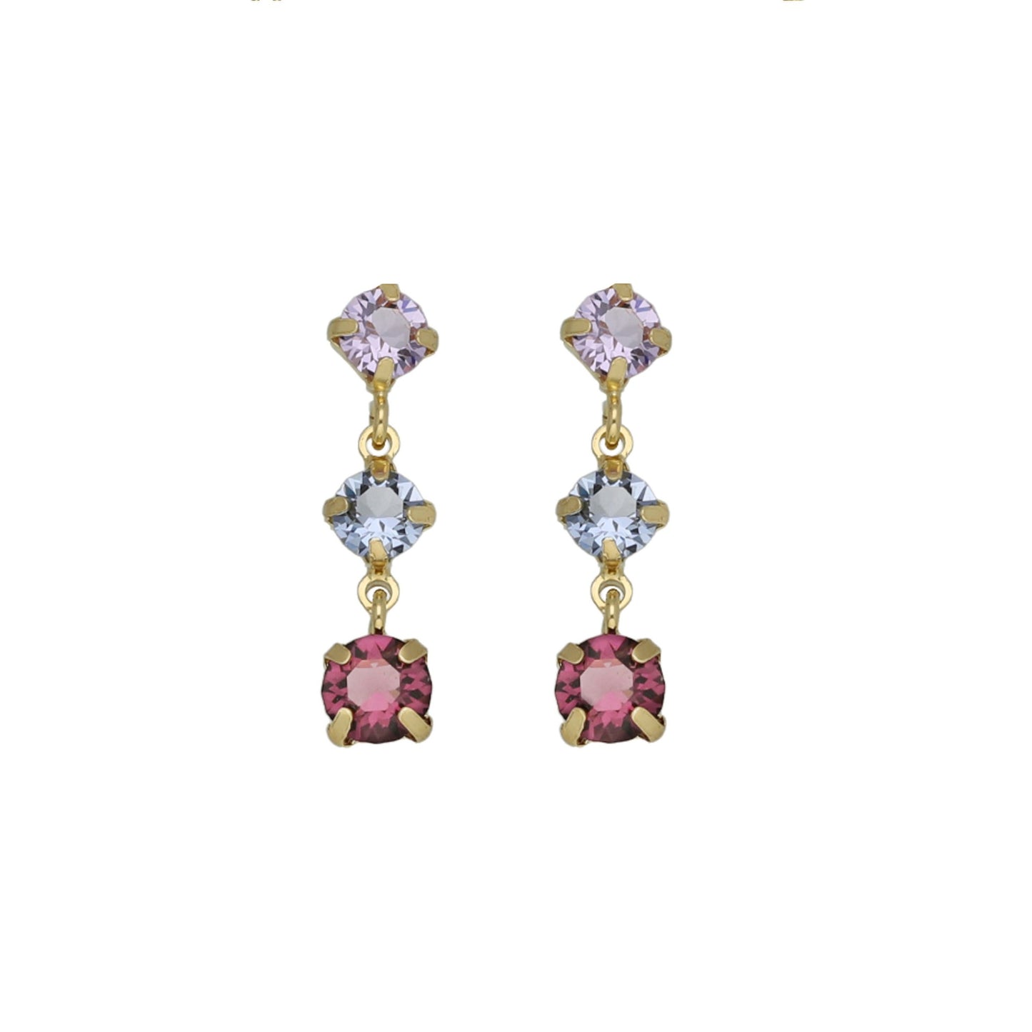 Sterling Silver Long earrings multicolor crystal from Velvet