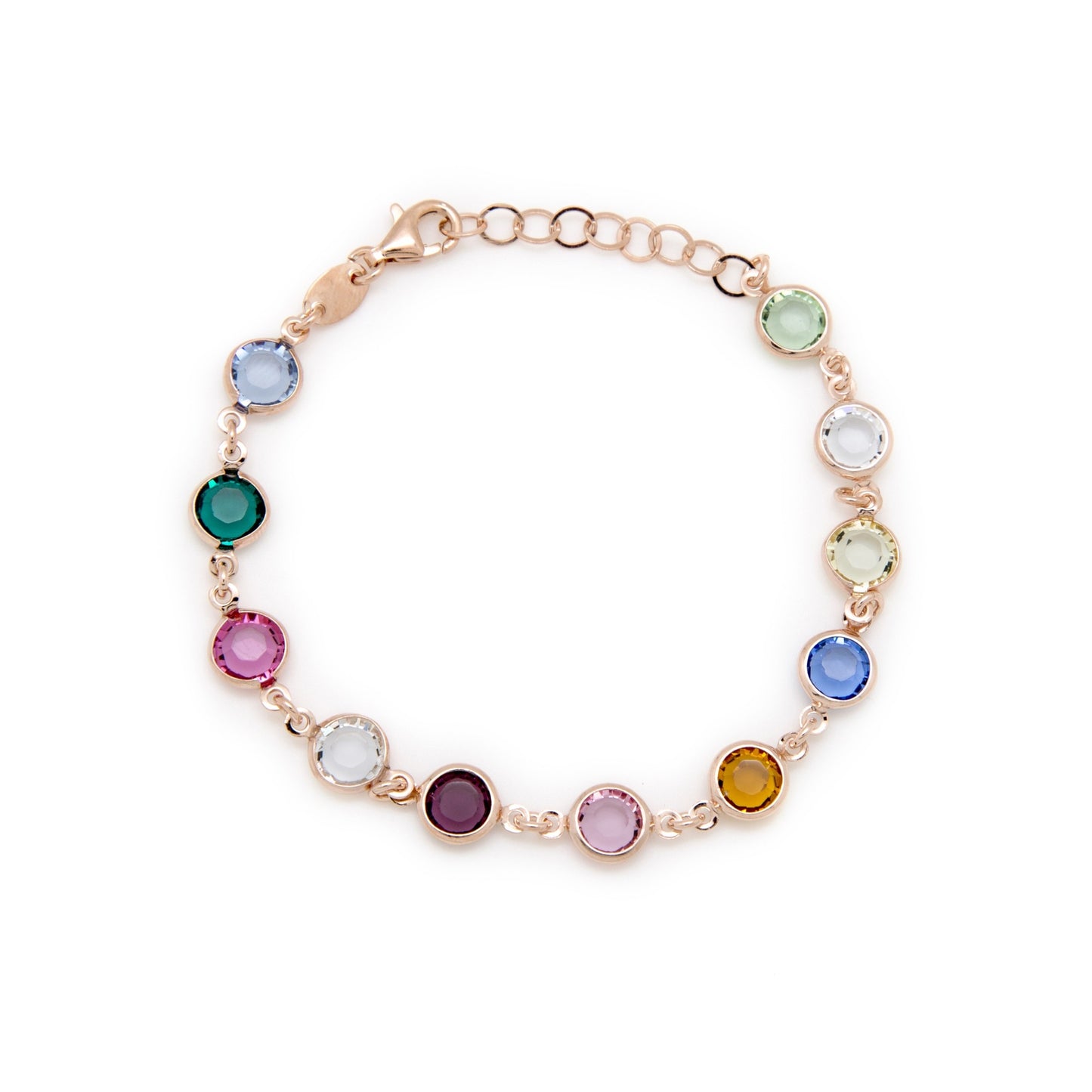 Sterling Silver Bracelet circle multicolor crystal from Basic