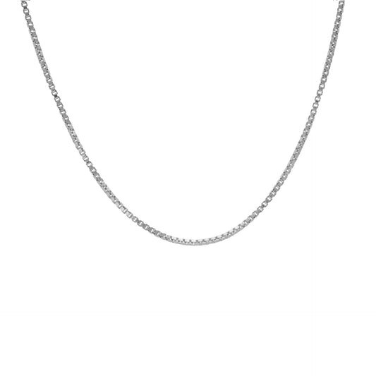 Rhodium Plated Sterling Silver Venice Chain