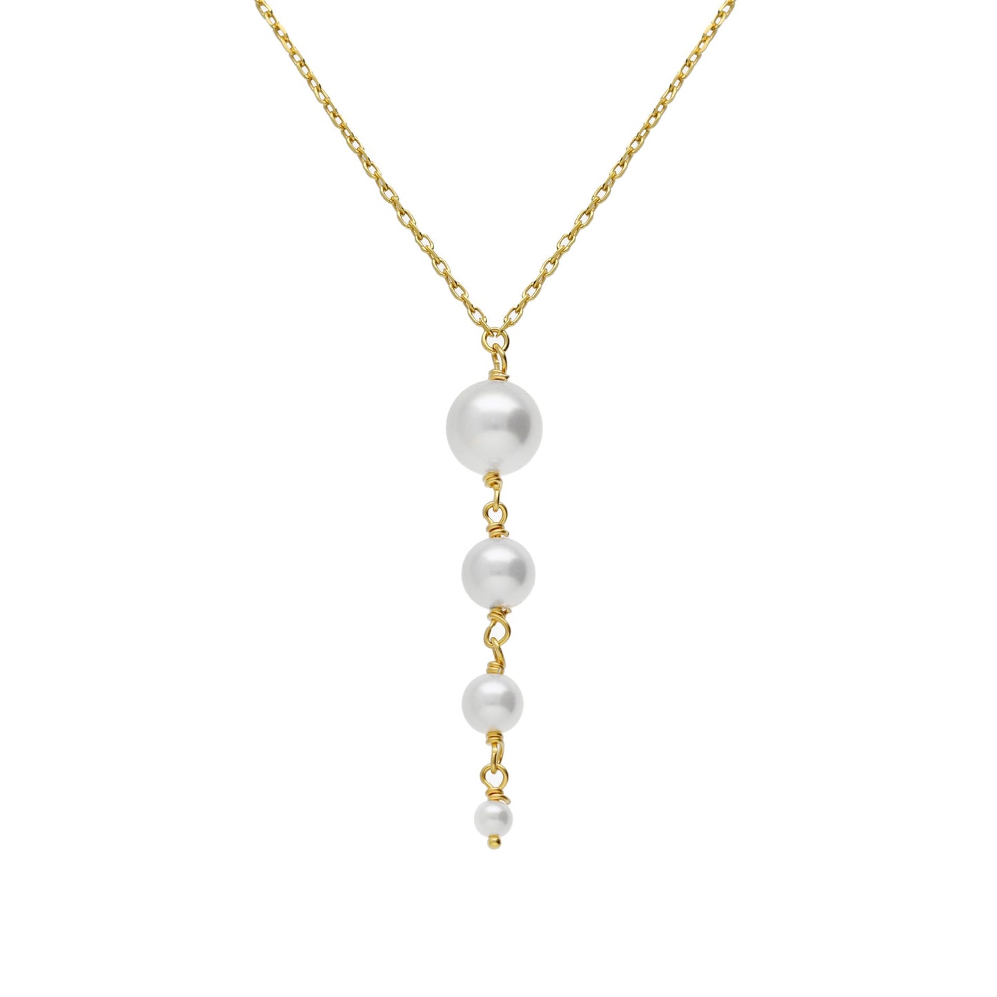 Long necklace with pearl in silver from Aurore