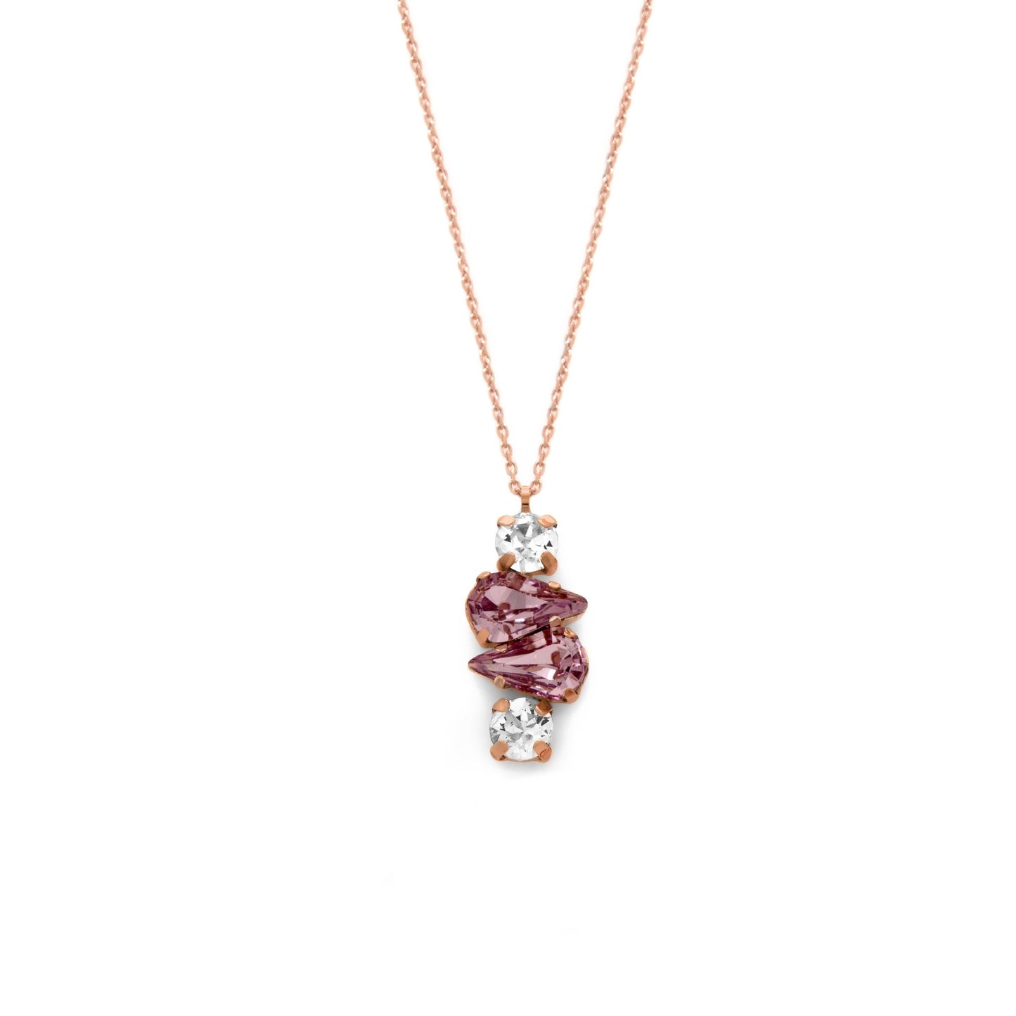 Rose Gold plated Sterling Silver Short necklace crystal from Drop