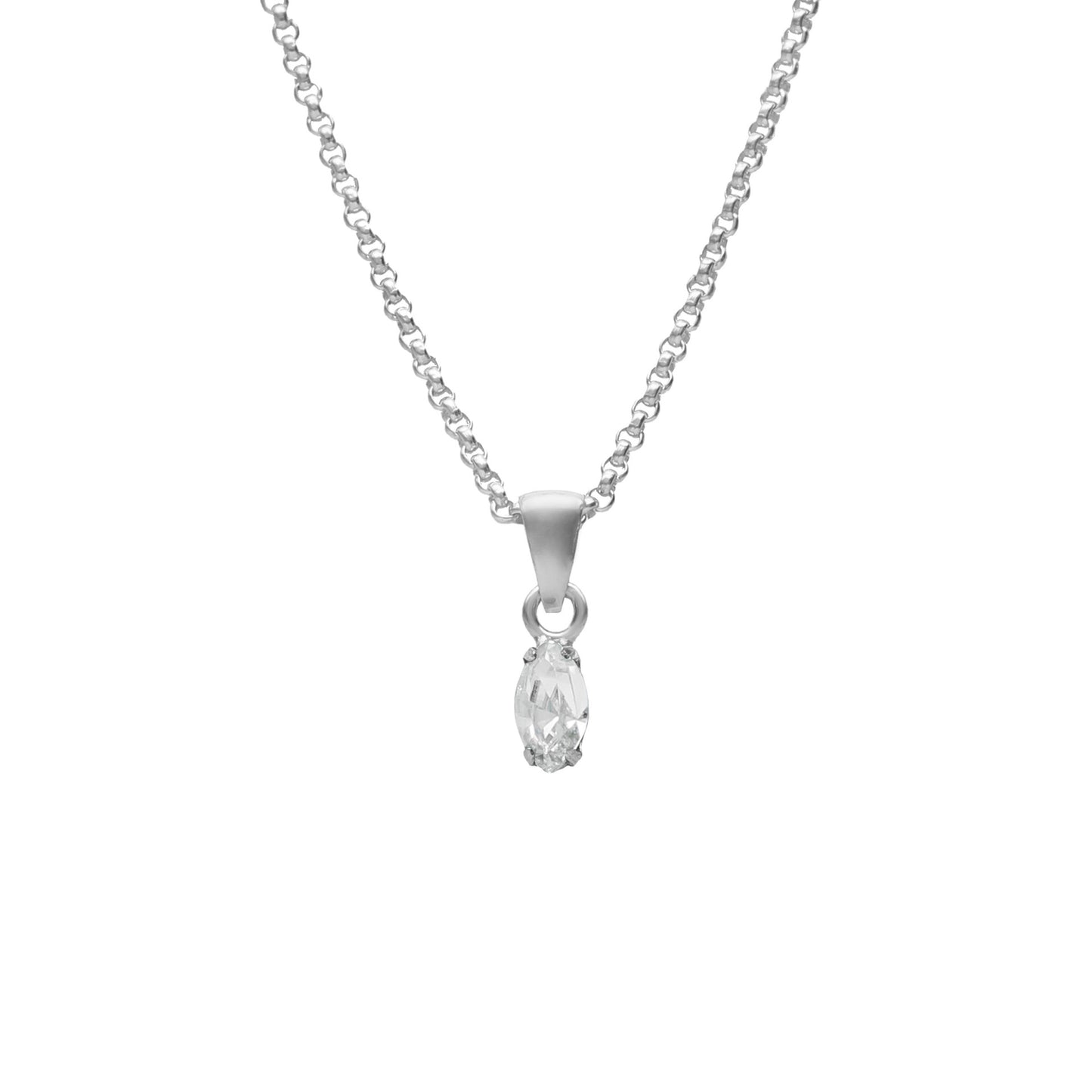 Rhodium Plated Sterling Silver Short necklace crystal from Bianca