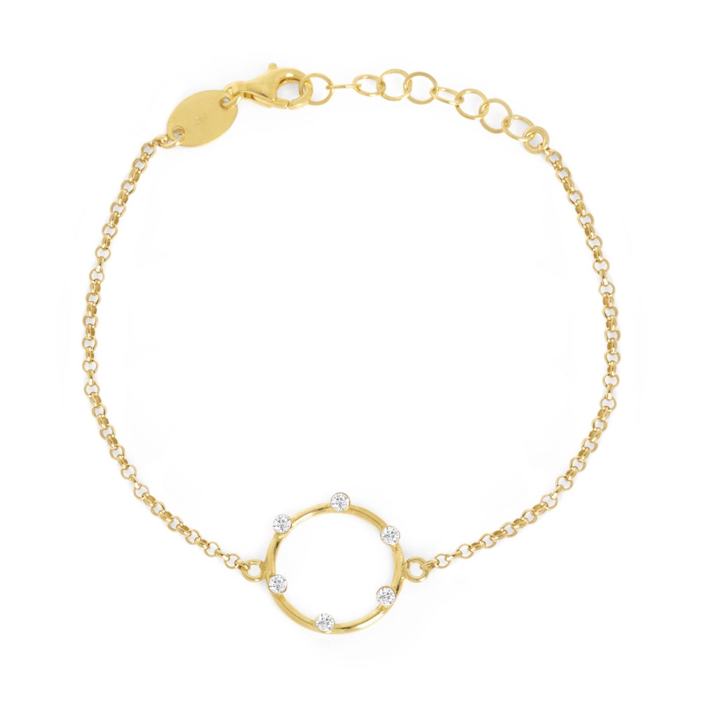 Gold plated Sterling Silver Bracelet circle crystal from Iris