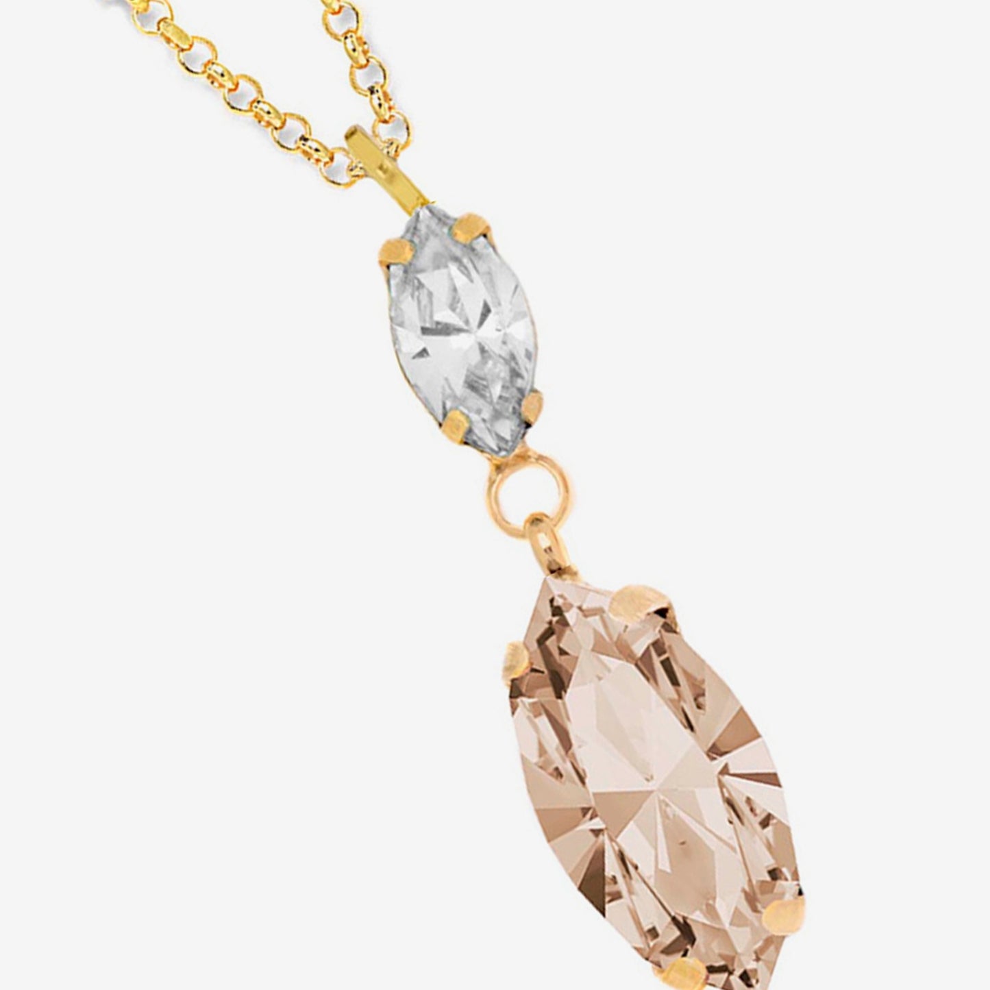 Gold plated Sterling Silver Short necklace crystal from Aqua