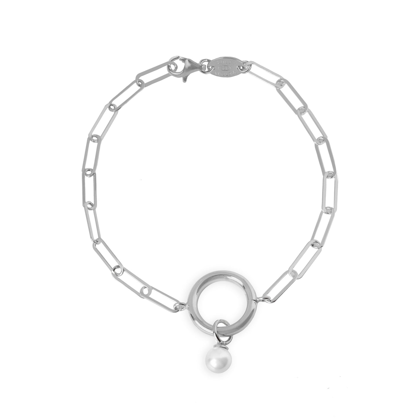 Sterling Silver Bracelet circle pearl from Je T´Aime