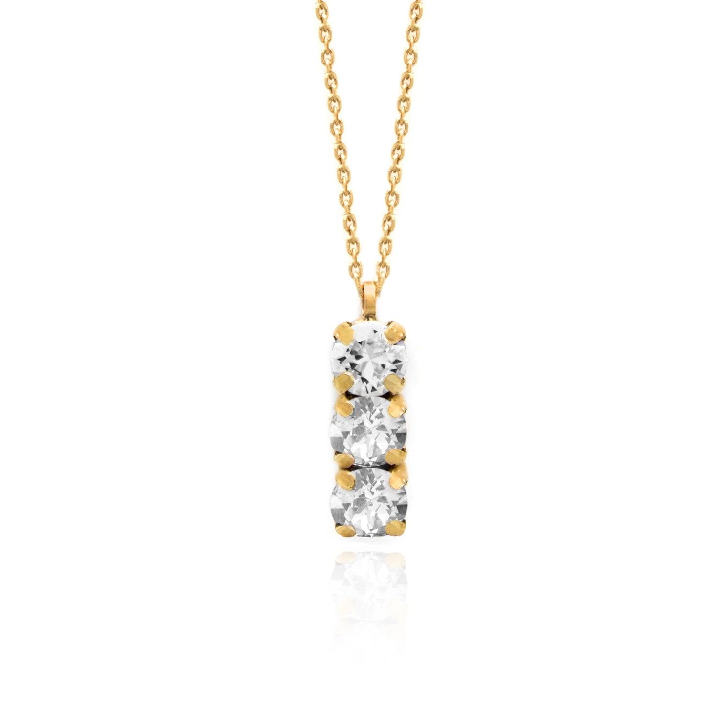 Gold plated Sterling Silver Short necklace white crystal