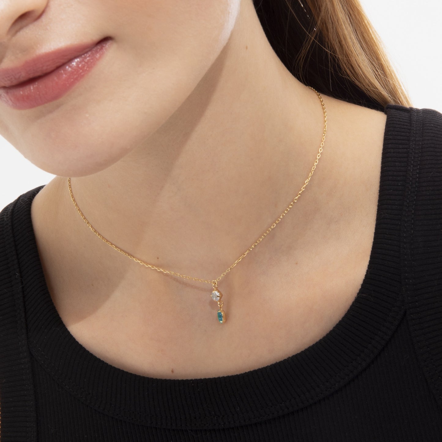 Gold plated Sterling Silver Short necklace crystal from Maisie